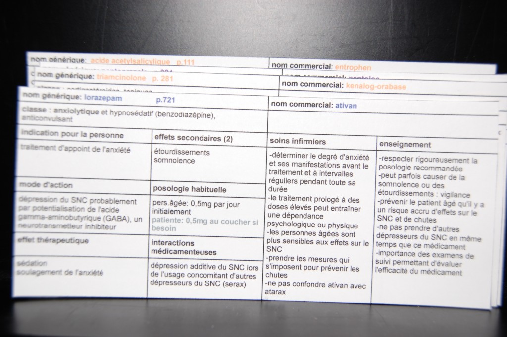 dsc_1198 les fiches médicaments....parfois 10, 12 ou 15 ......